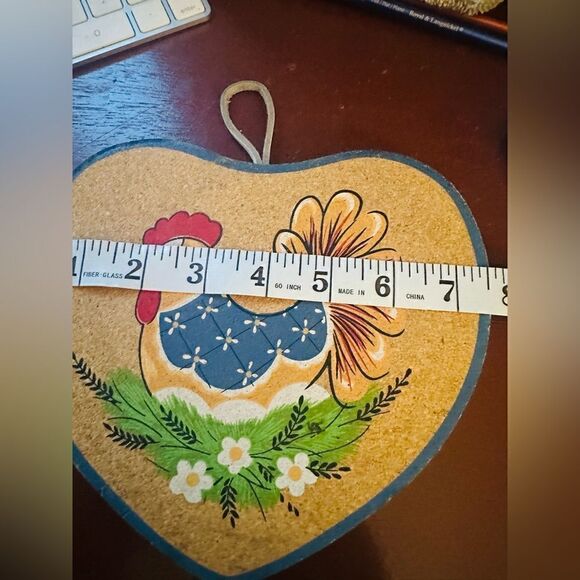Rooster Cork Handpainted Wall Decor - Picture 4 of 5